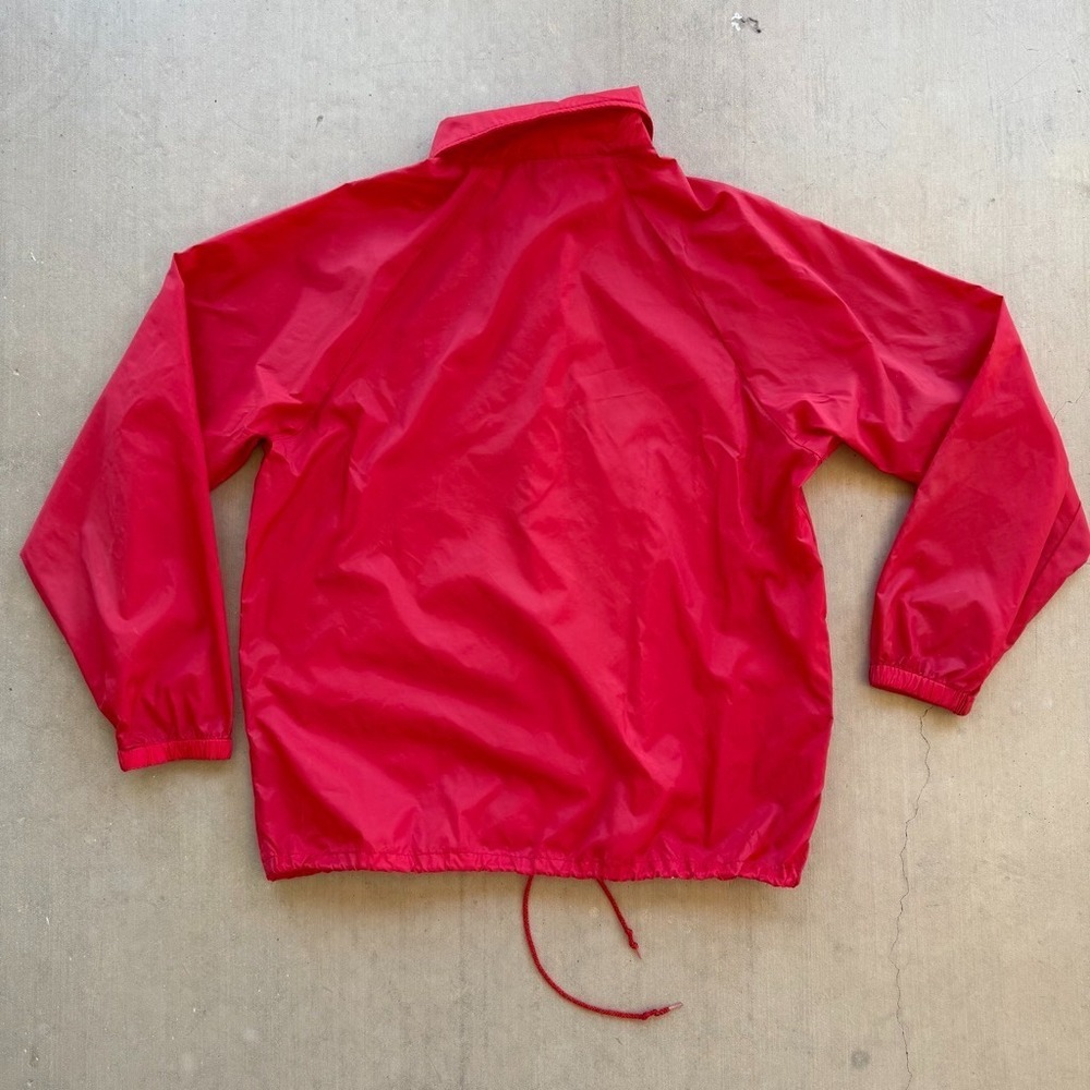 Vintage Red Jacket Pumps Snap Button Windbreaker Jacket USA Made Mens Large - Picture 5 of 7